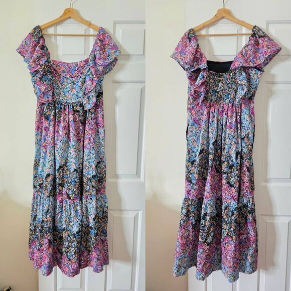 Anthropologie Clementina Eyelet Maxi Dress L - Picture 4 of 13